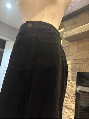 LOFT Palmer Wide Leg Velvet Pants - Black